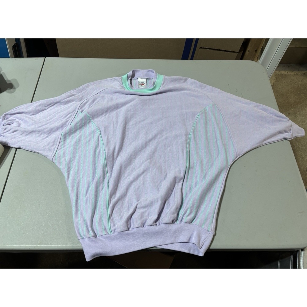 Vintage LAPS Pullover Crew neck Green 3/4 Sleeve M‎